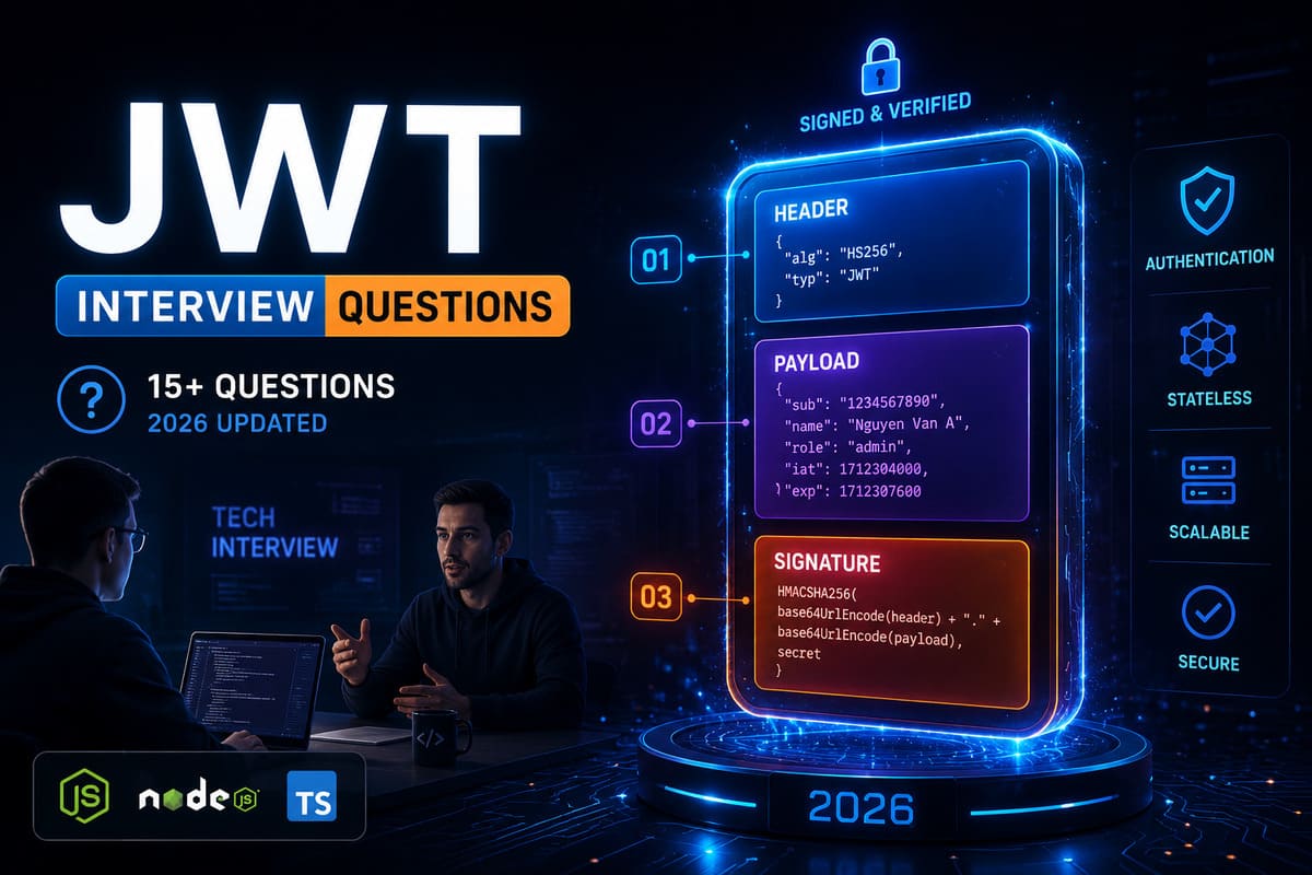 Tổng hợp câu hỏi phỏng vấn JWT thường gặp cho developer 2026